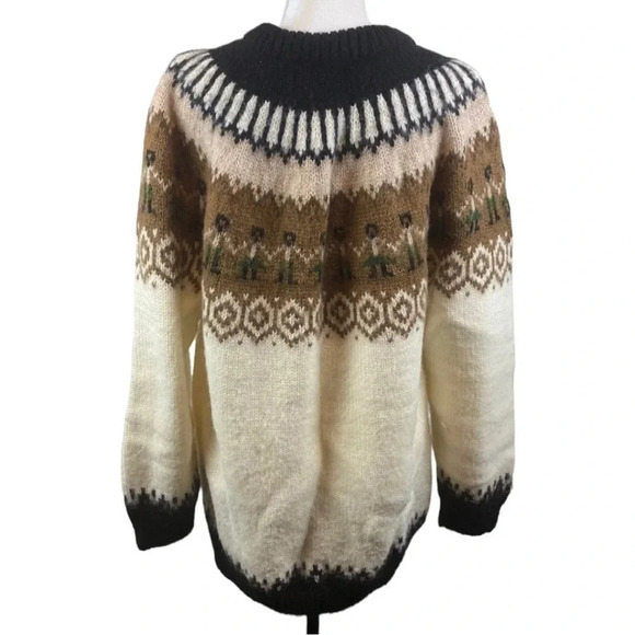 Vintage Peruvian Handmade Alpaca Sweater Traditional Knit Design - Picture 6 of 10